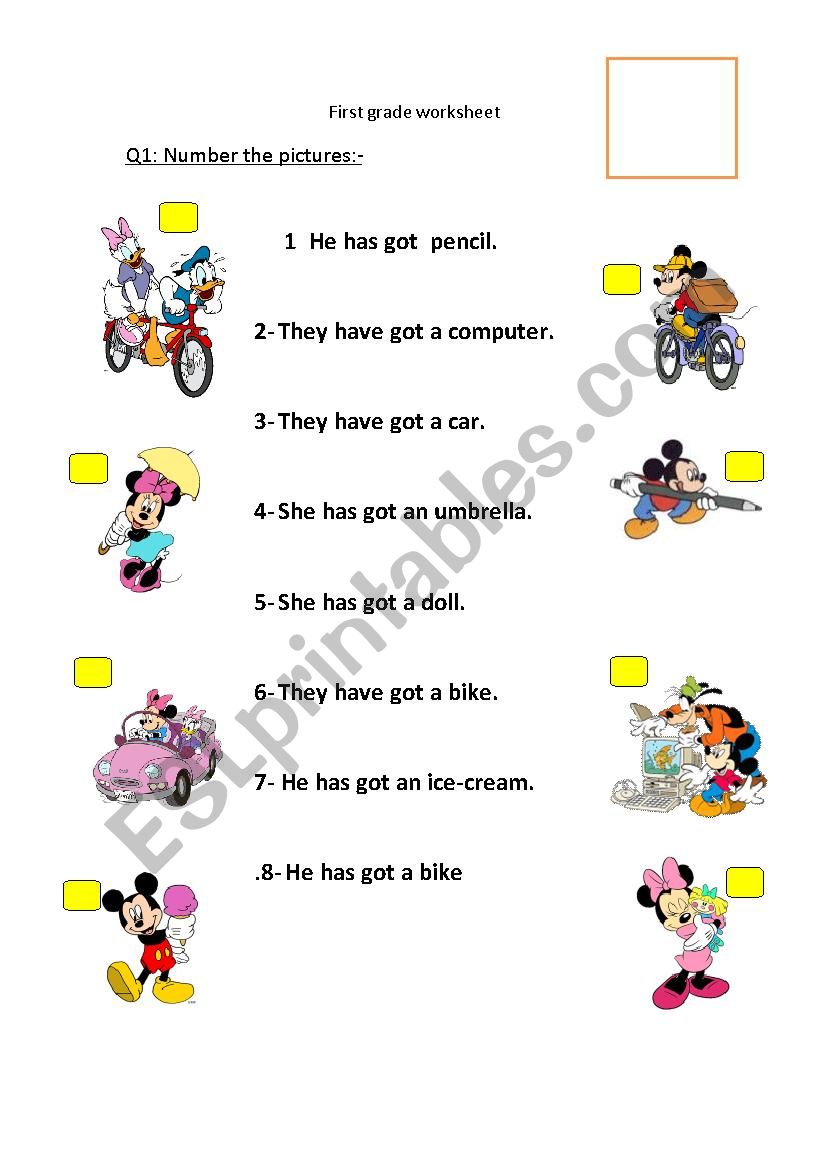 1st grade worksheet worksheet