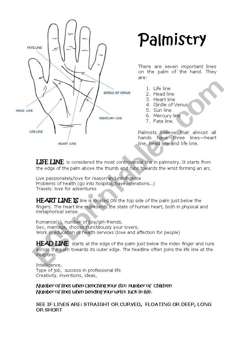 Palmistry. The future in your hands.