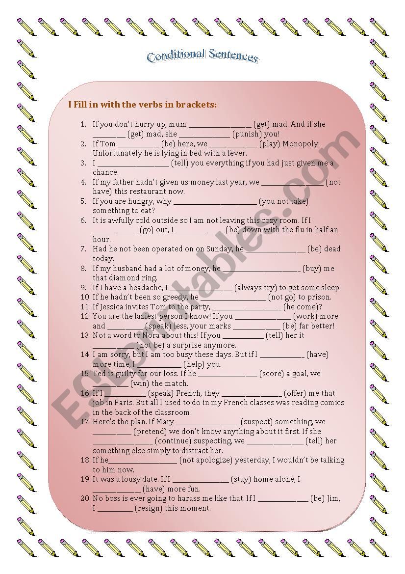 Conditional Sentences worksheet