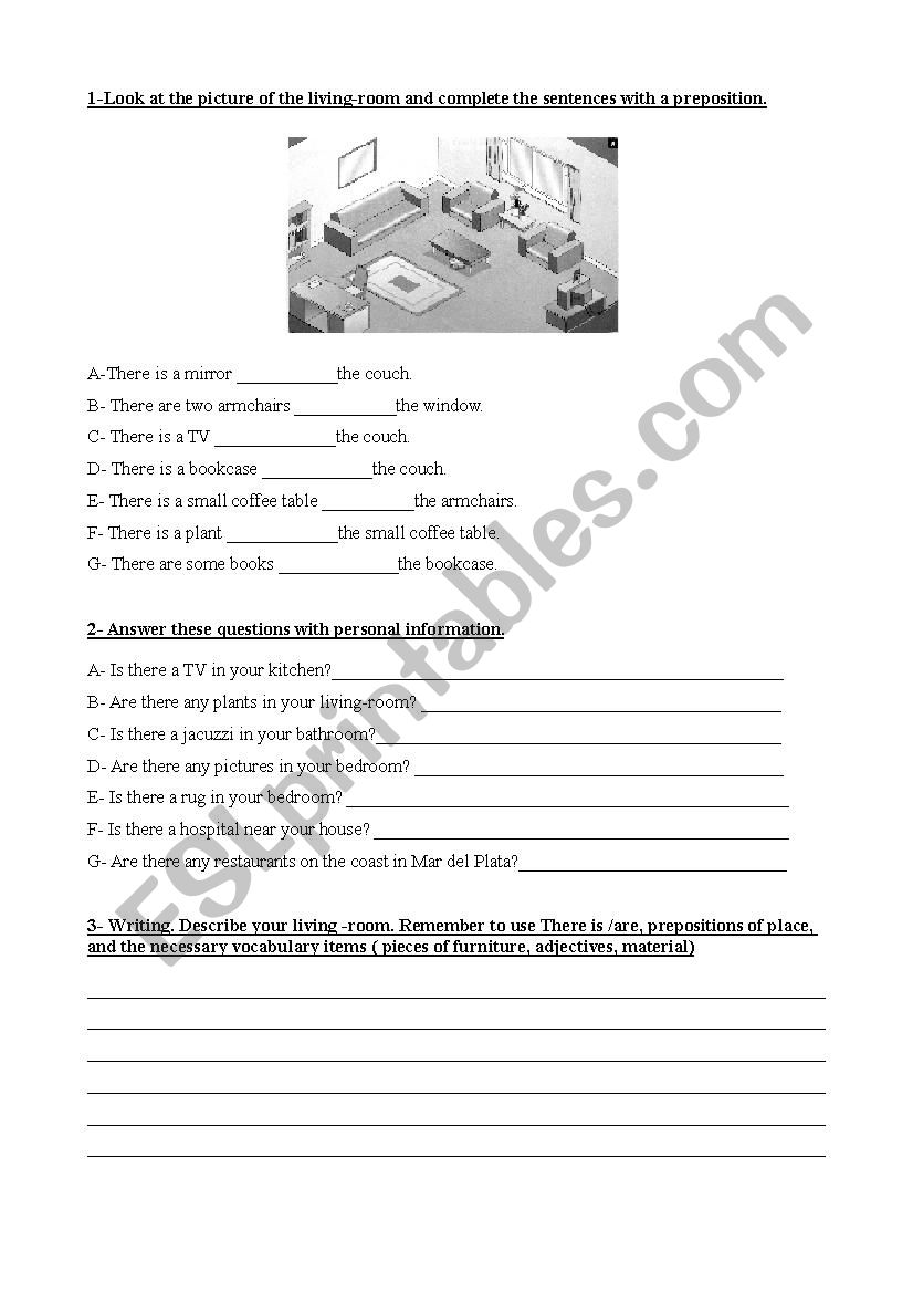 Room description worksheet