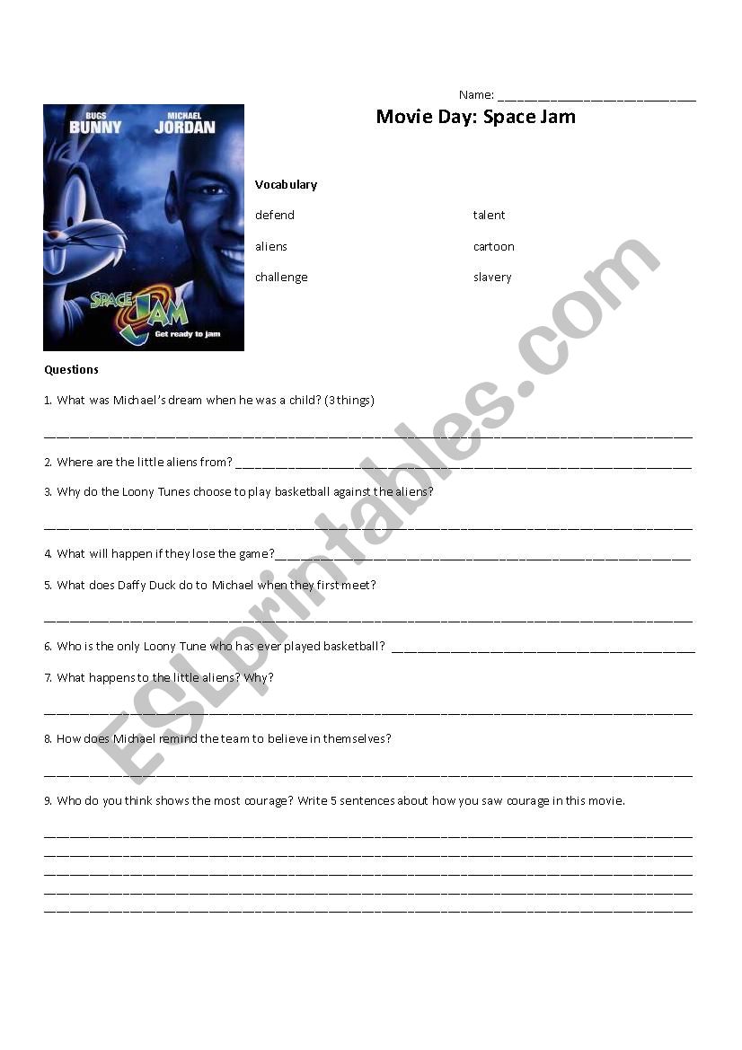 Space Jam Comprehension Questions