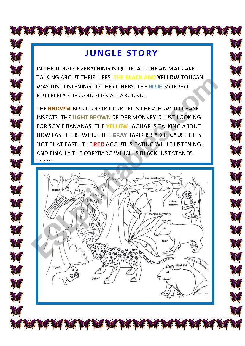 JUNGLE STORY worksheet