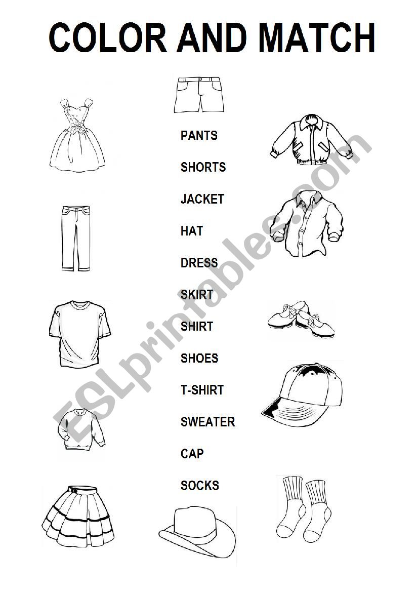 Clothes worksheet