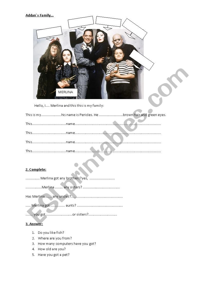 have got- family members worksheet