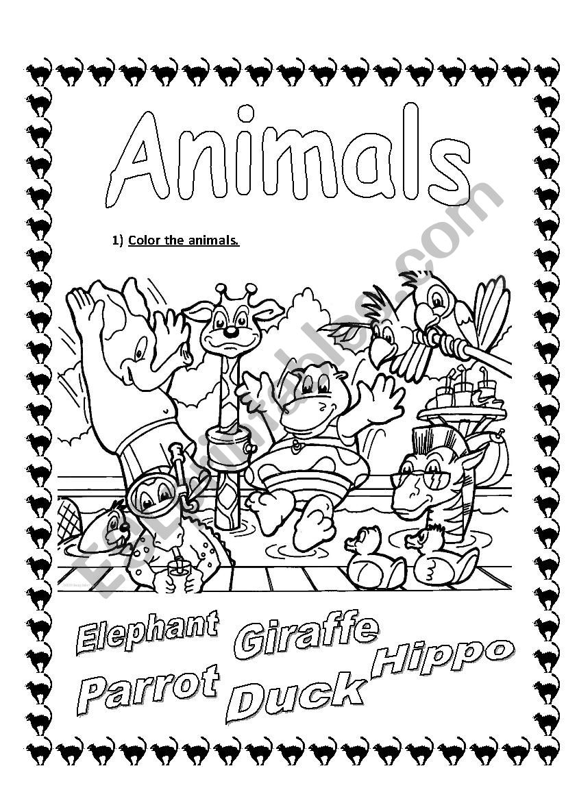 Animals worksheet