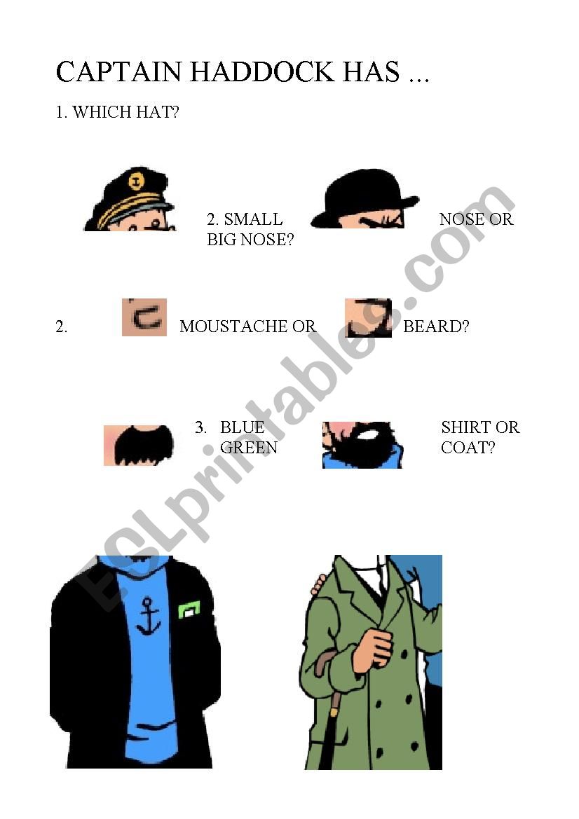 Captain Haddock Quiz worksheet