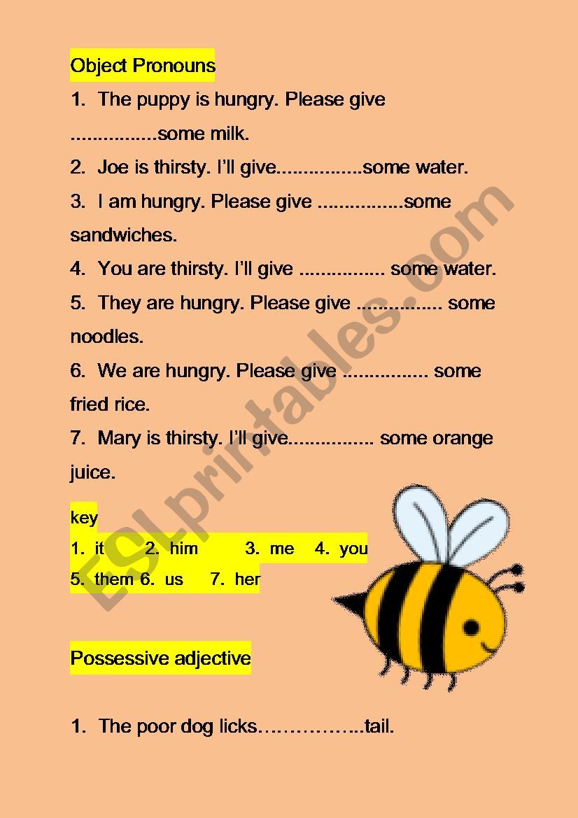 Object Pronouns worksheet