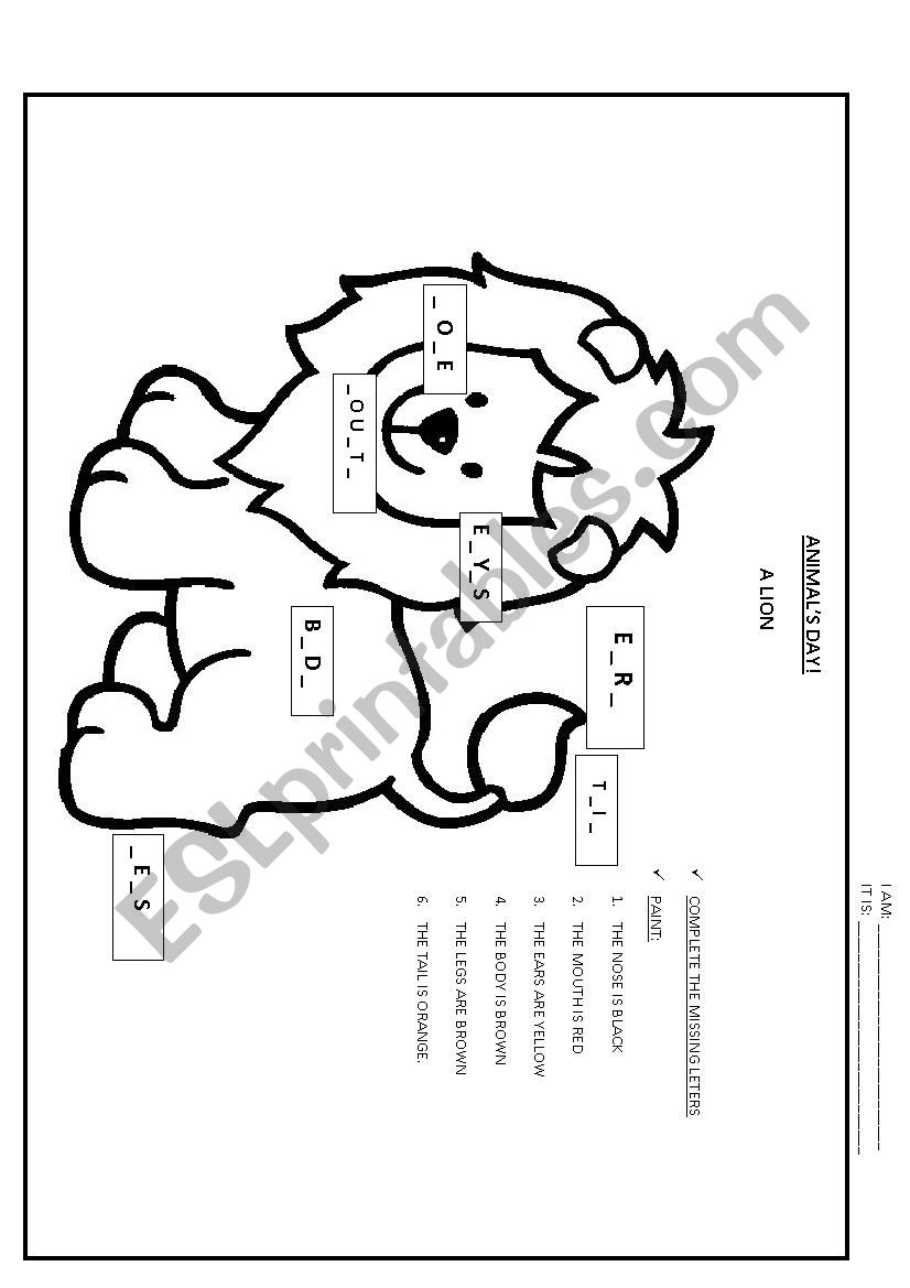 ANIMALS DAY worksheet