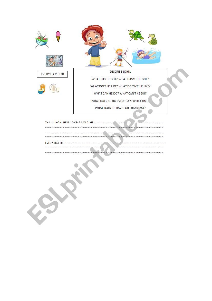 My friends information...  worksheet