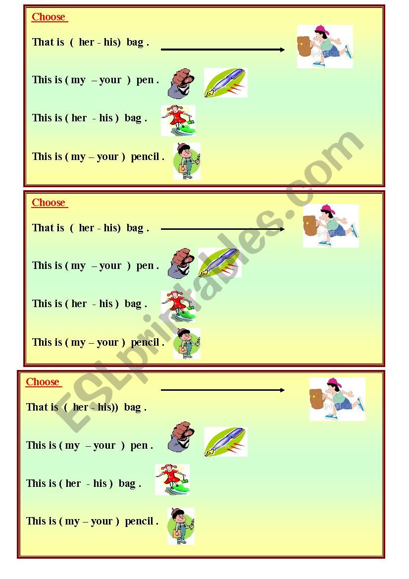 possessive pronouns‬ worksheet