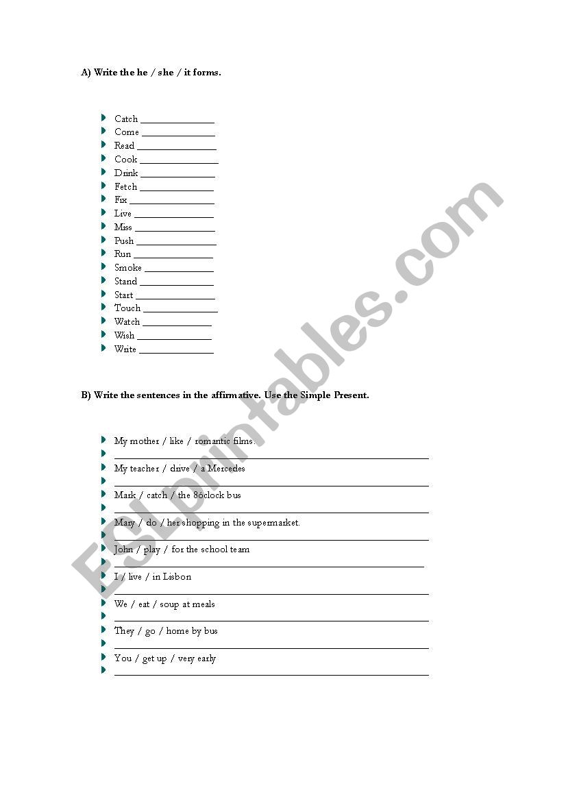 Present Simple worksheet