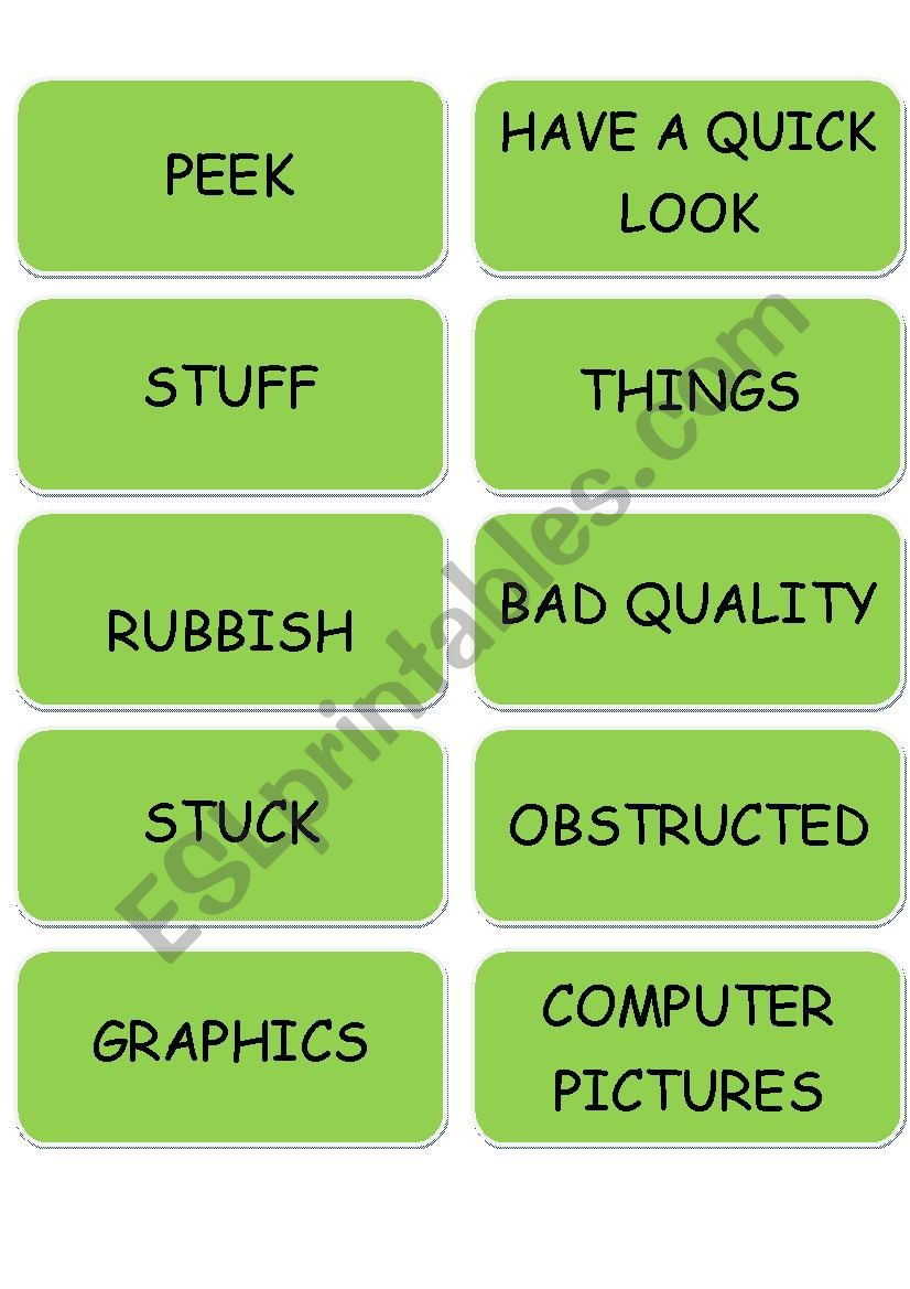 Match the words with their definitions 1