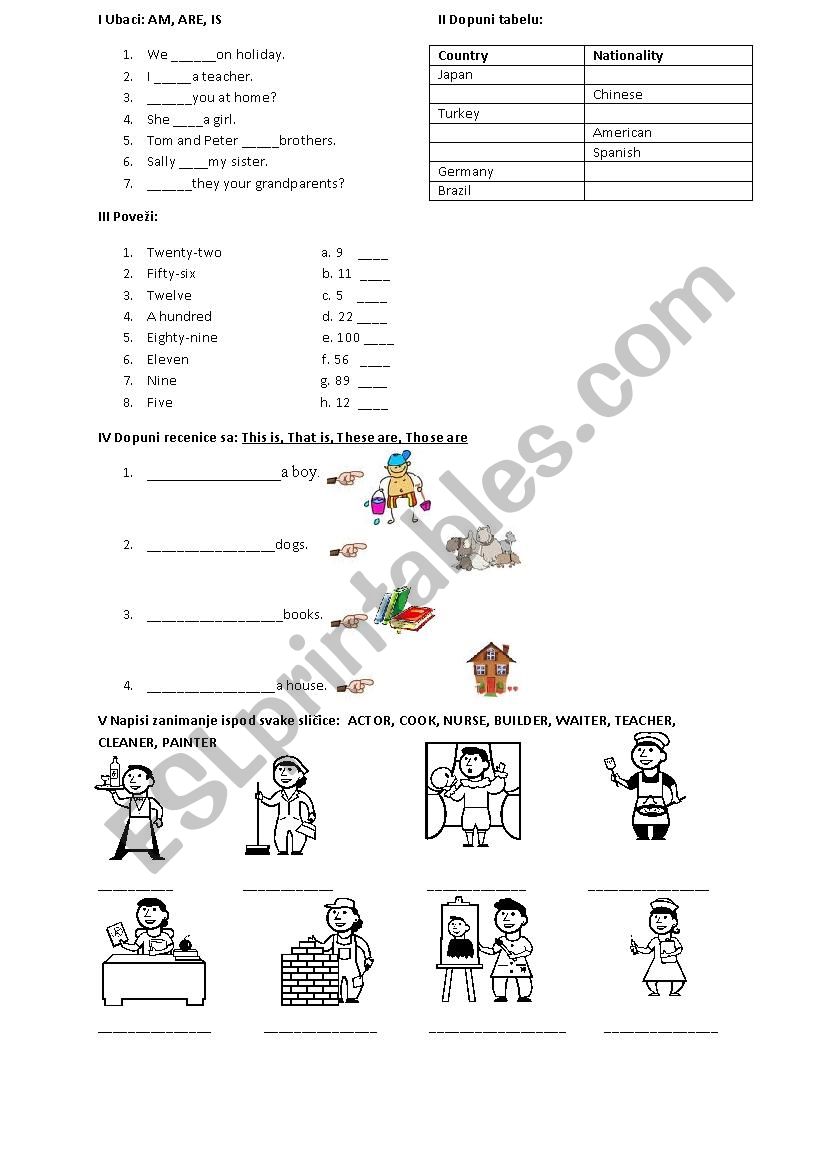 demonstrative pronouns, occupations