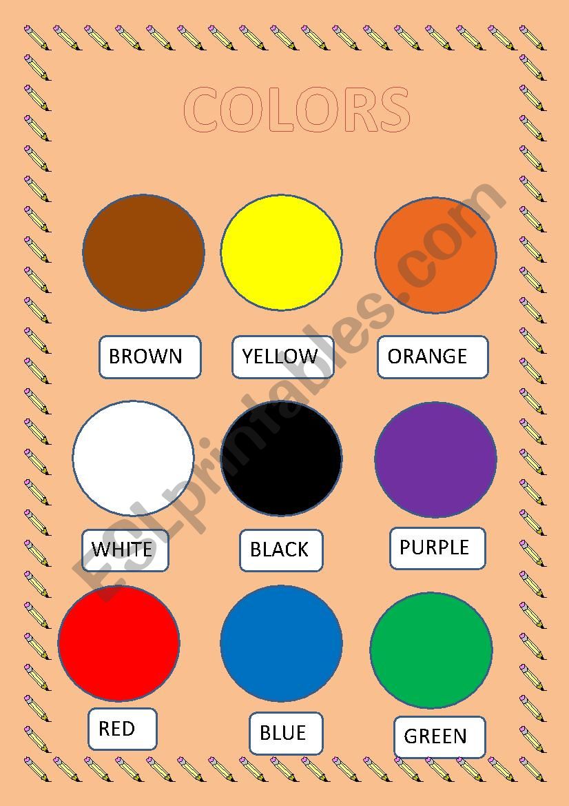 COLORS PICTIONARY worksheet