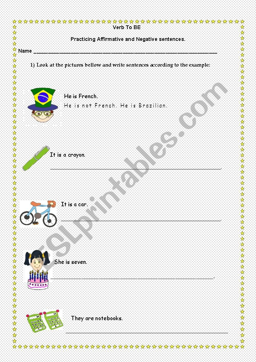 Practicing Verb To Be worksheet