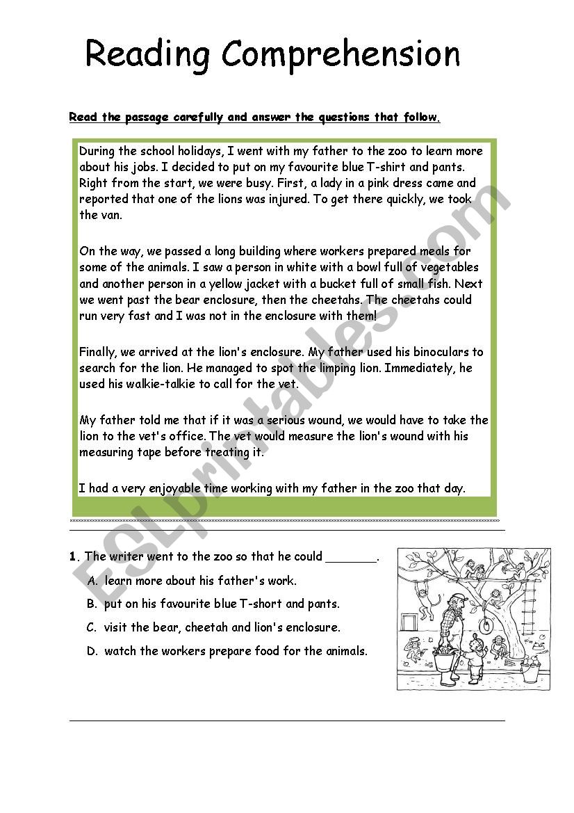 Reading Comprehensions worksheet