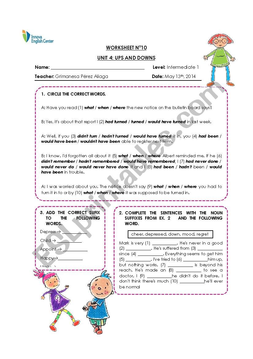 Noun clauses  worksheet