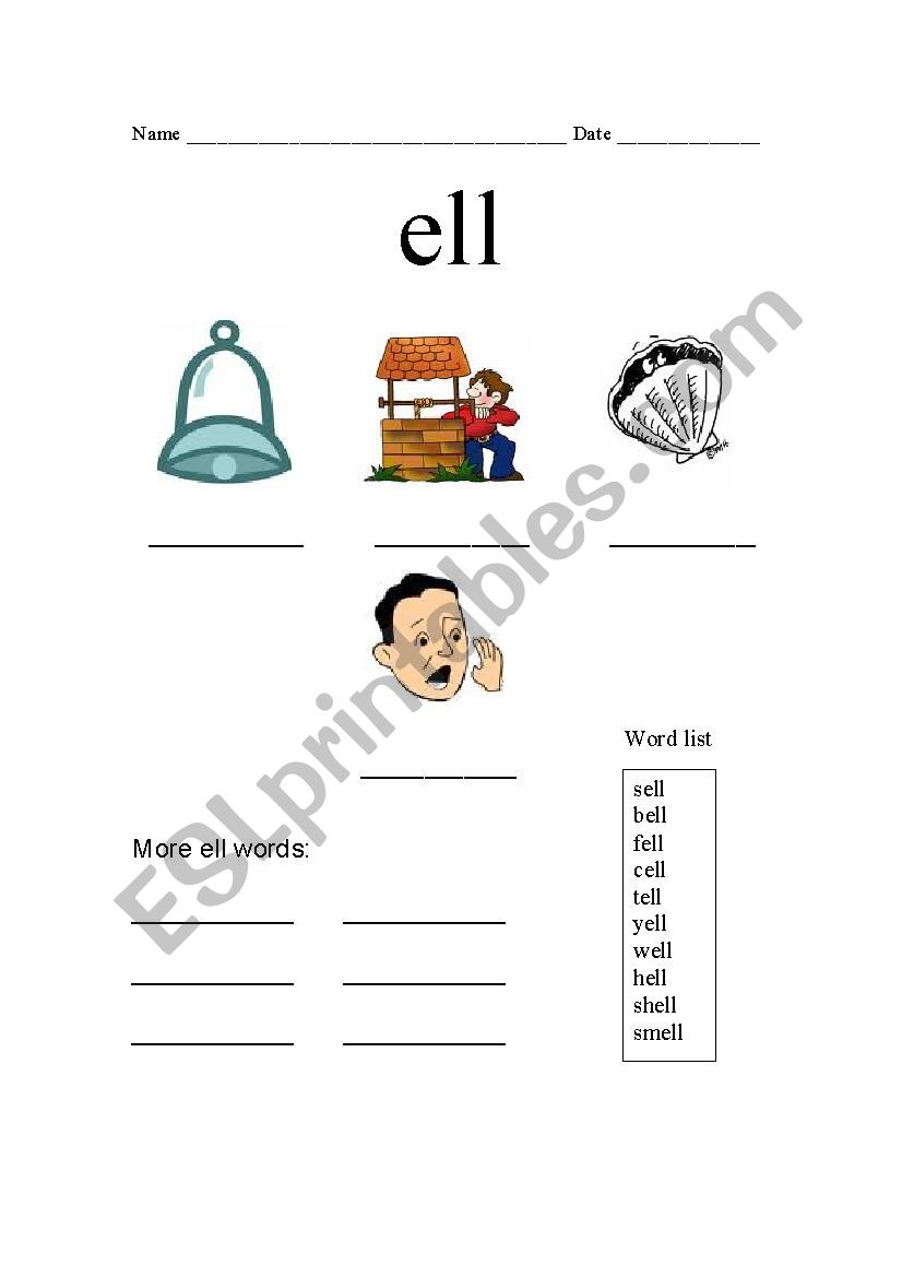 phonetics ell family words worksheet