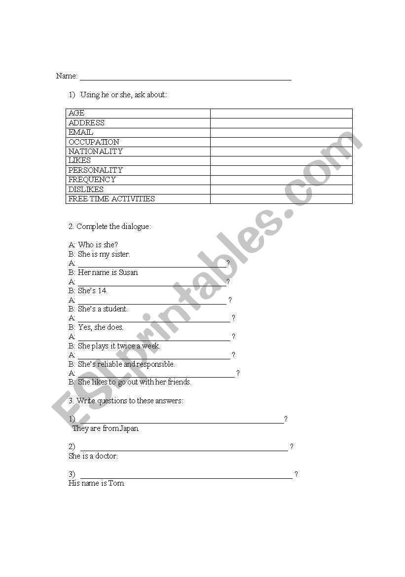 simple present worksheet