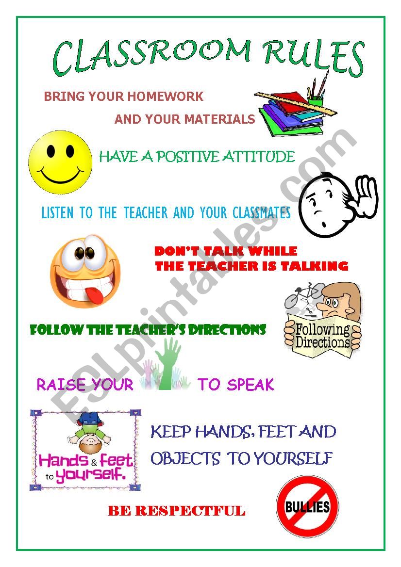 Classroom rules 1  worksheet