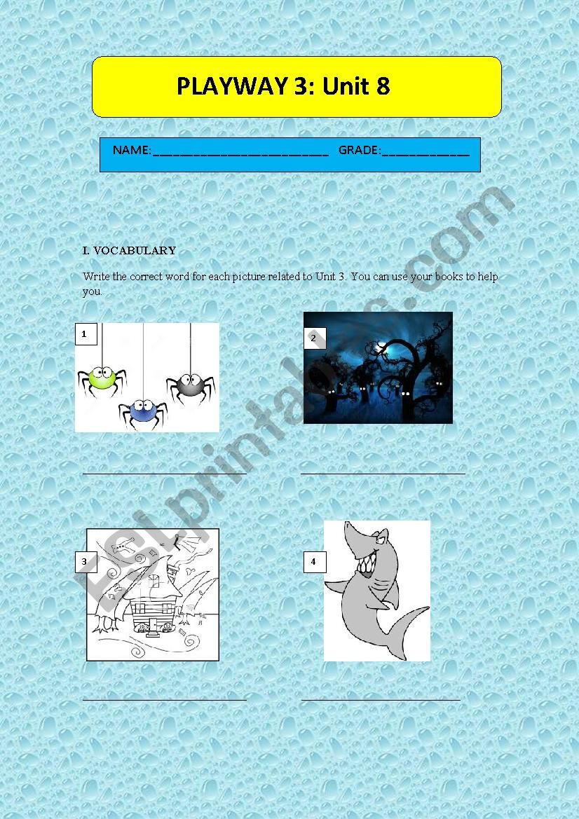 Playway 3 Unit 3 worksheet