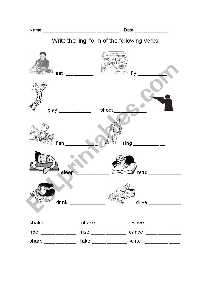 present continuous tense worksheet