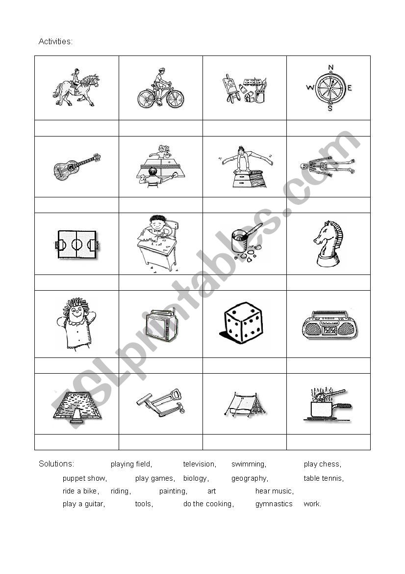 english activities with solution