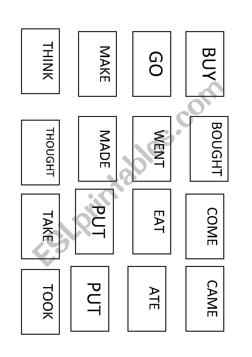 Past Simple MemoGame worksheet