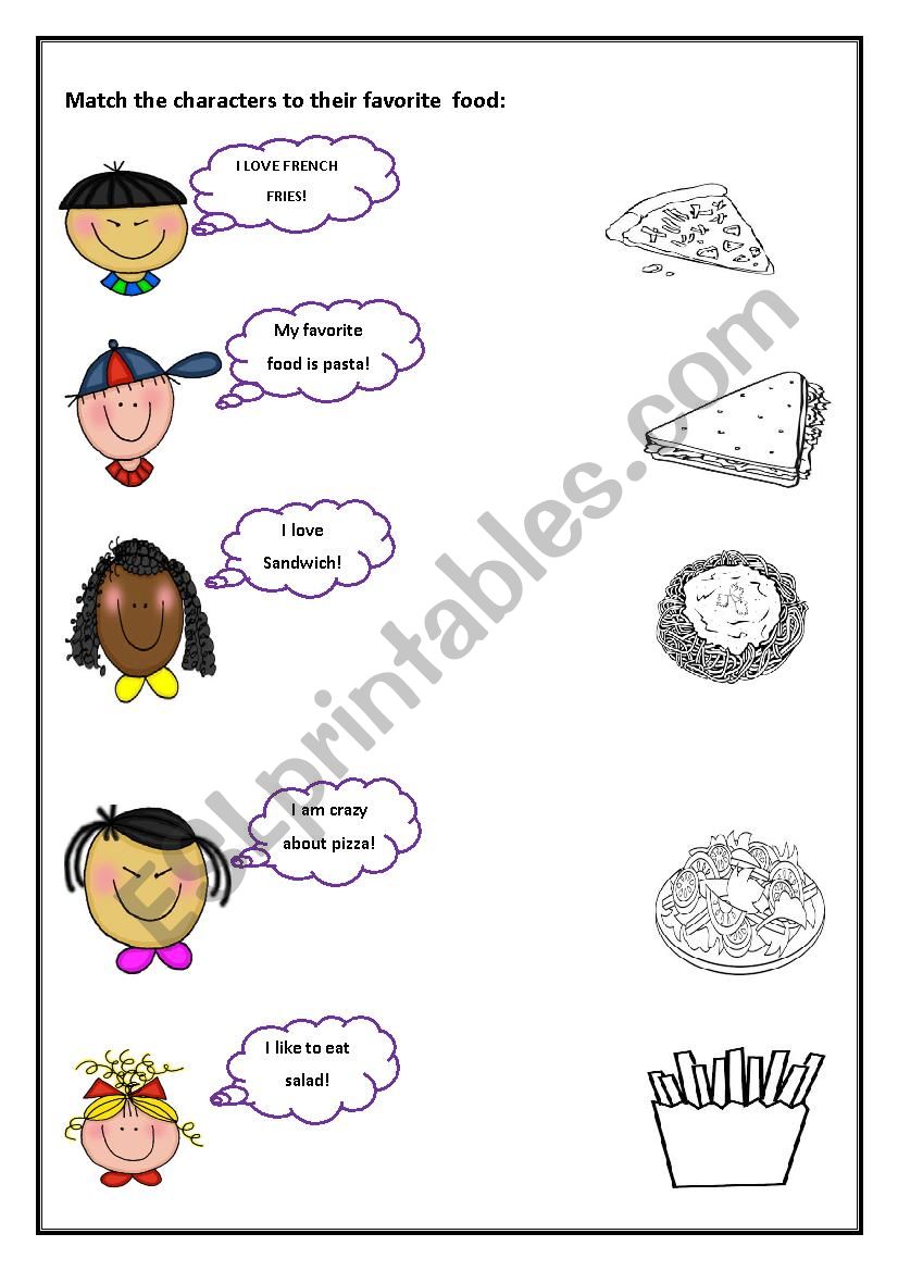 My favorite food! worksheet