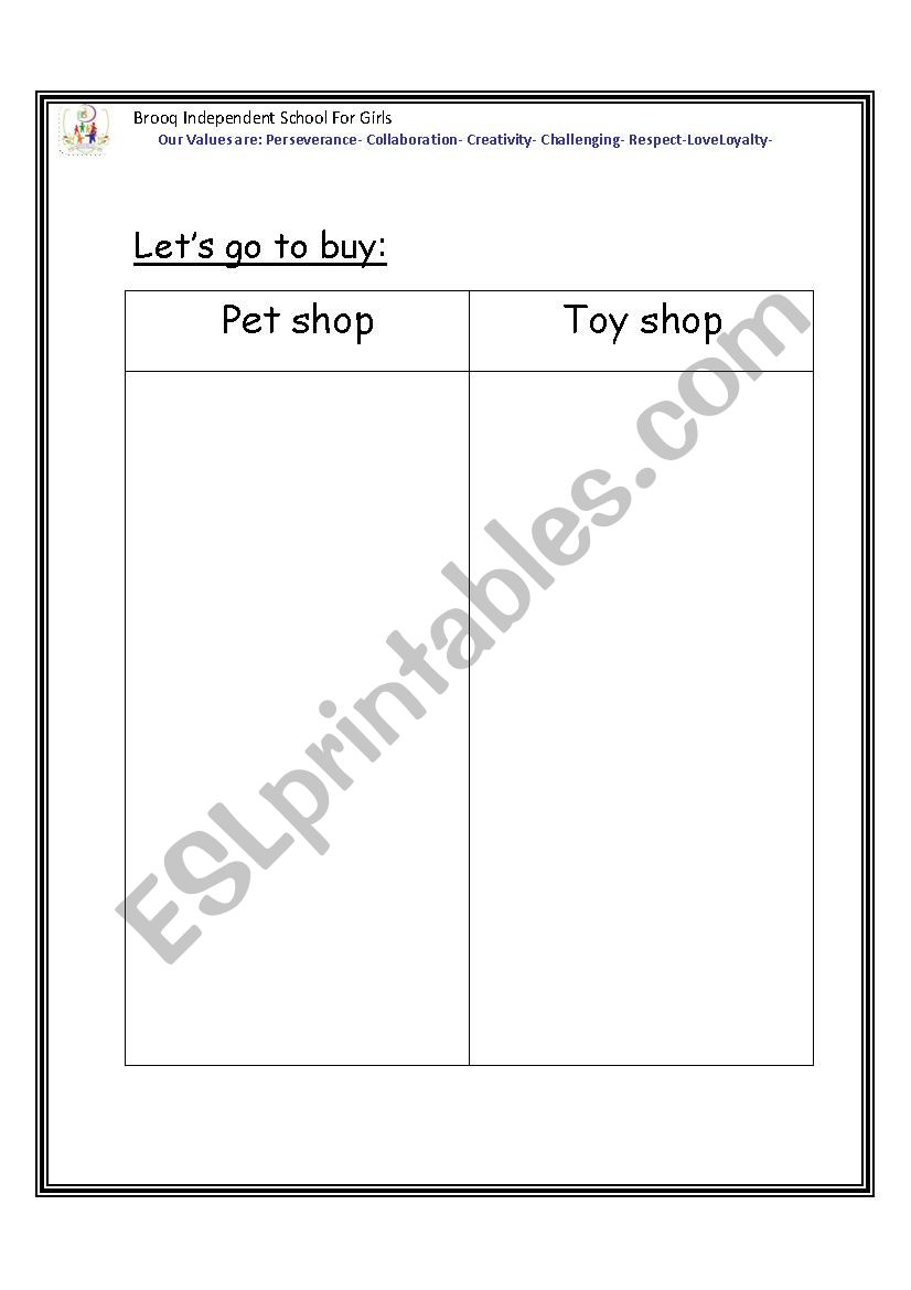 vocanulary worksheet