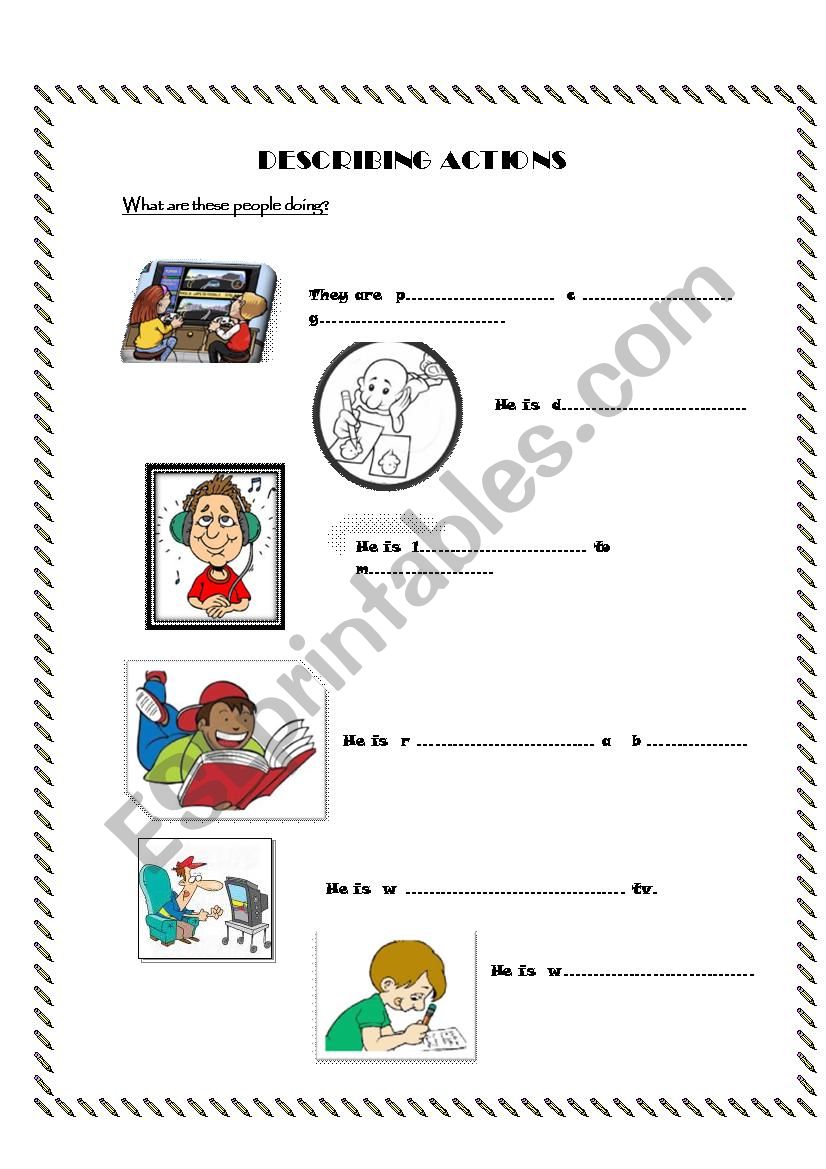 Present continuous worksheet