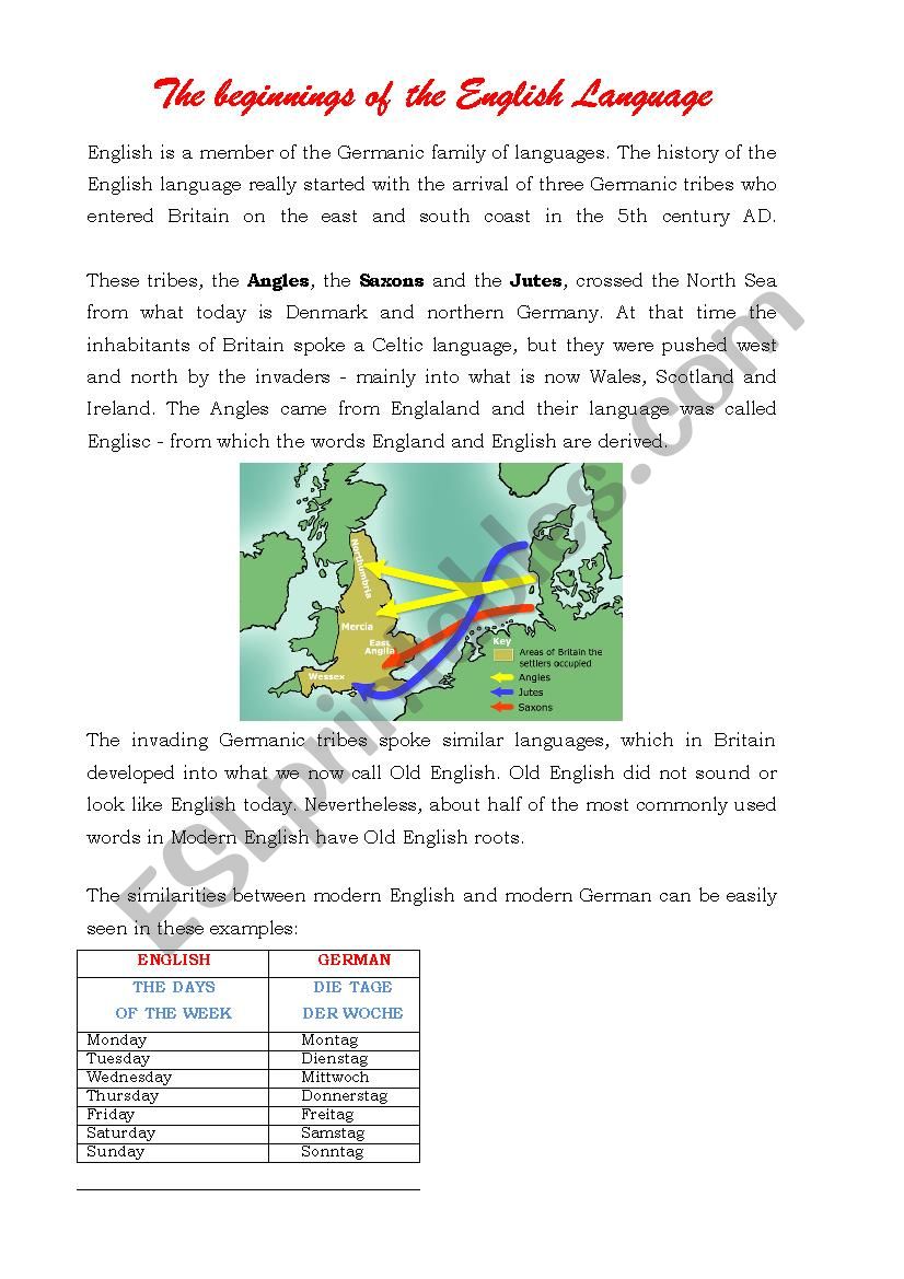 The history of the English Language