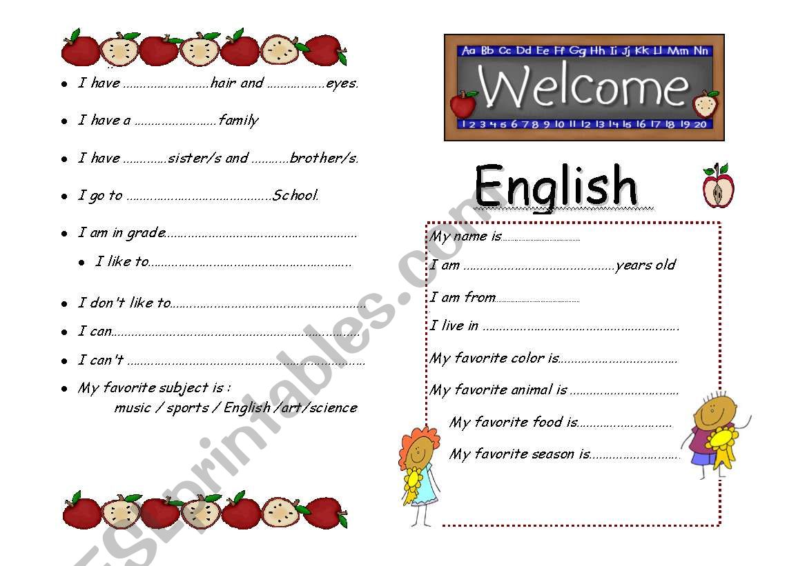 Notebook Cover worksheet