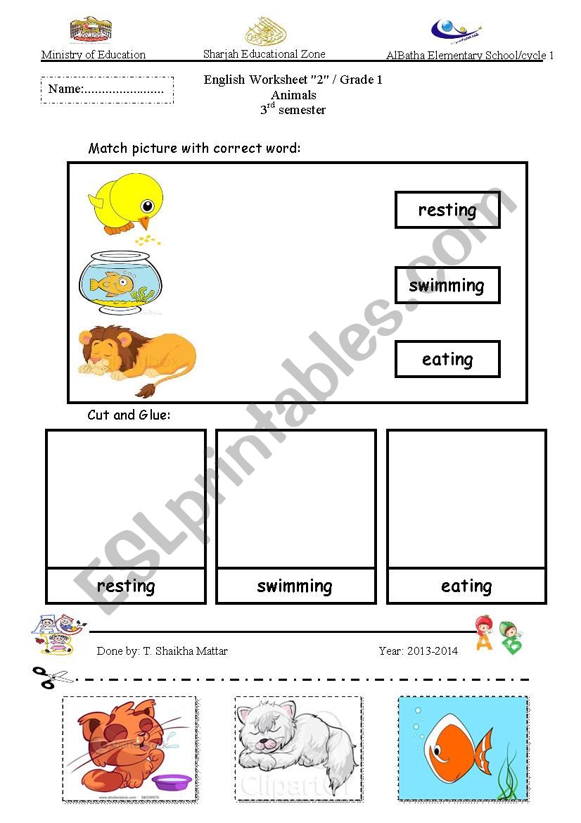 actions worksheet