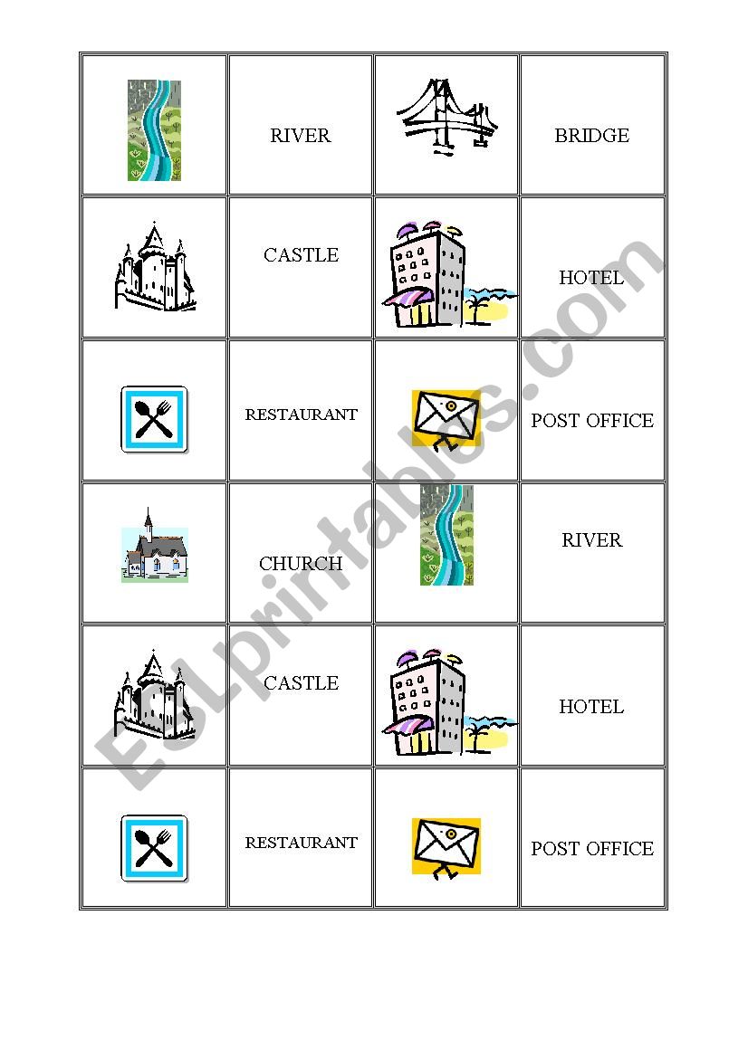 Places  worksheet