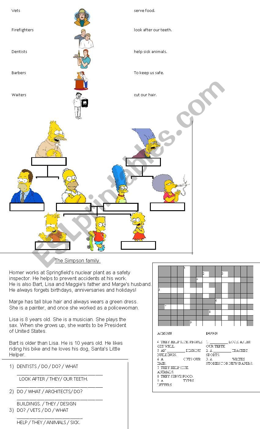 Occupations worksheet