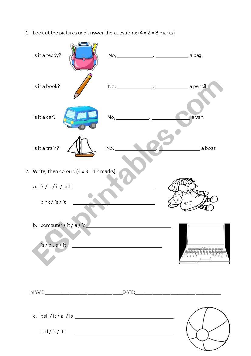 toys and present simple worksheet