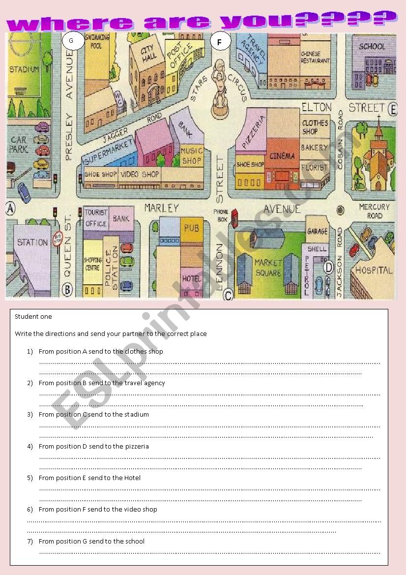 Where are you? worksheet