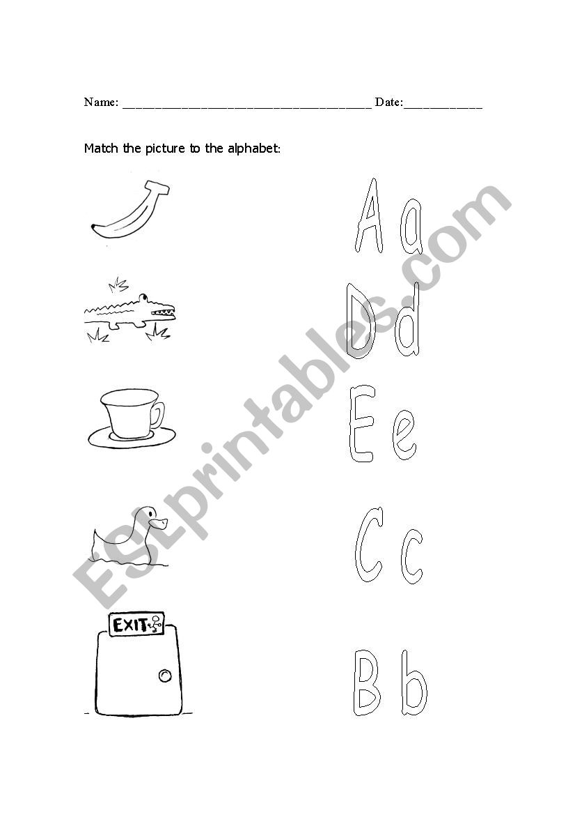 letter match worksheet