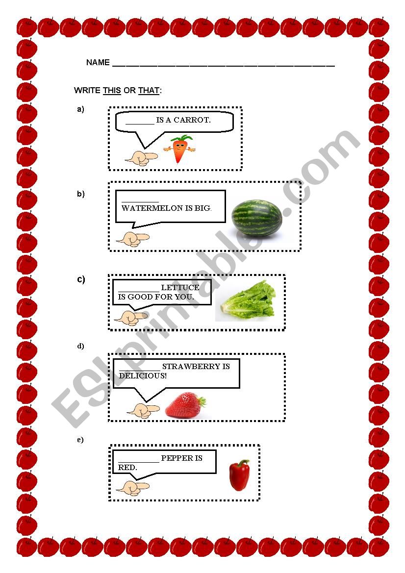 WRITE THIS or THAT worksheet