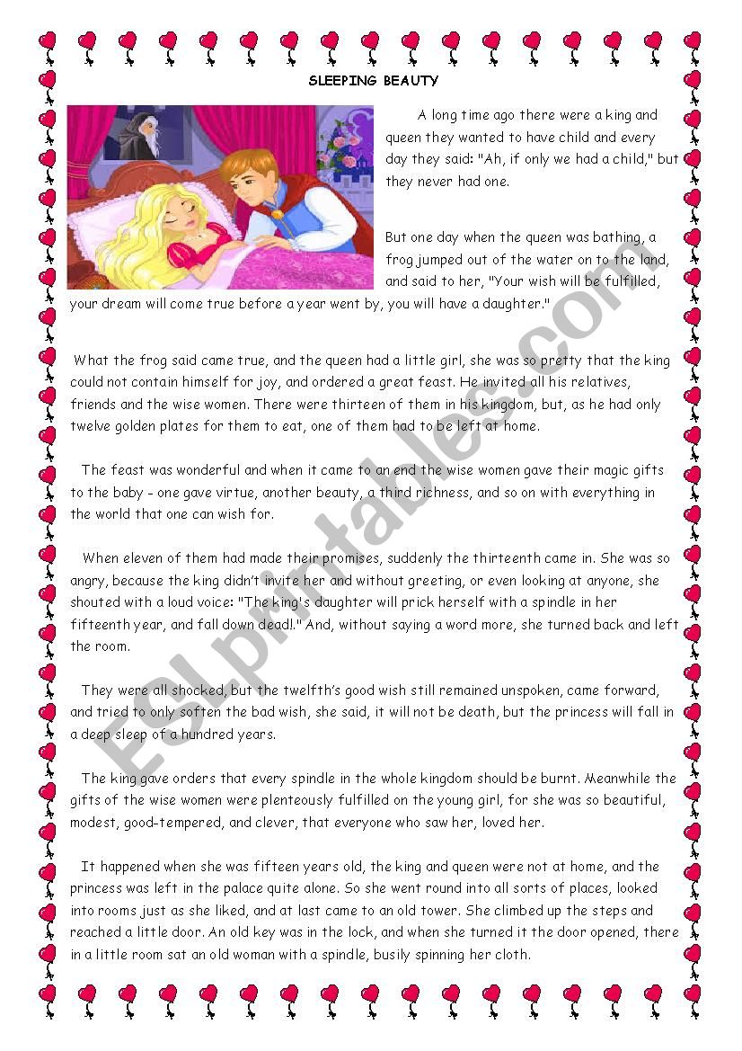 Sleeping Beauty worksheet