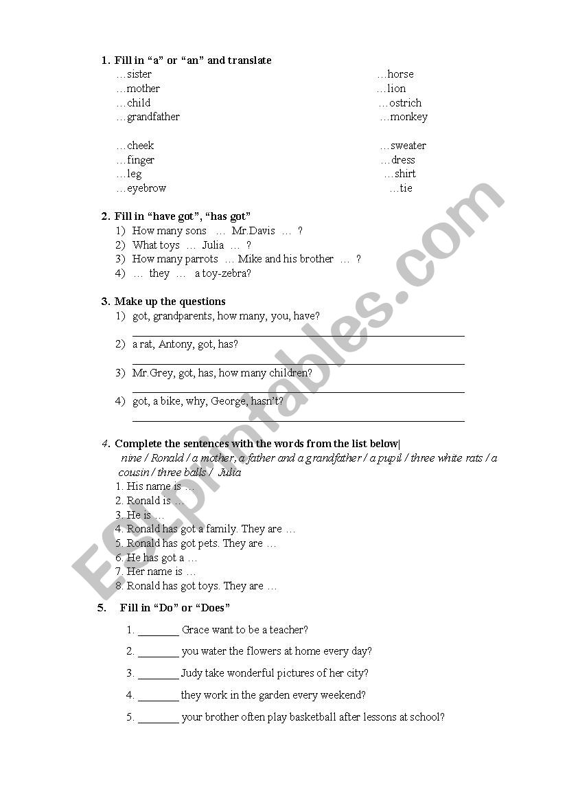 Present Simple worksheet