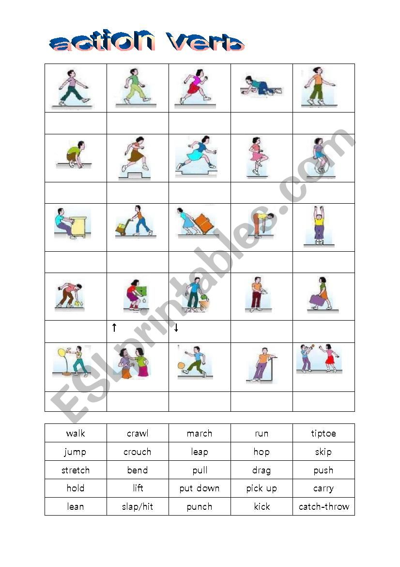 action verbs worksheet