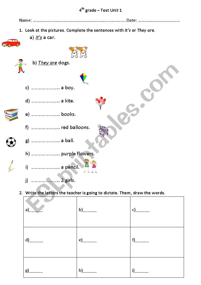 Happy Street 2 - Test uni 1 worksheet