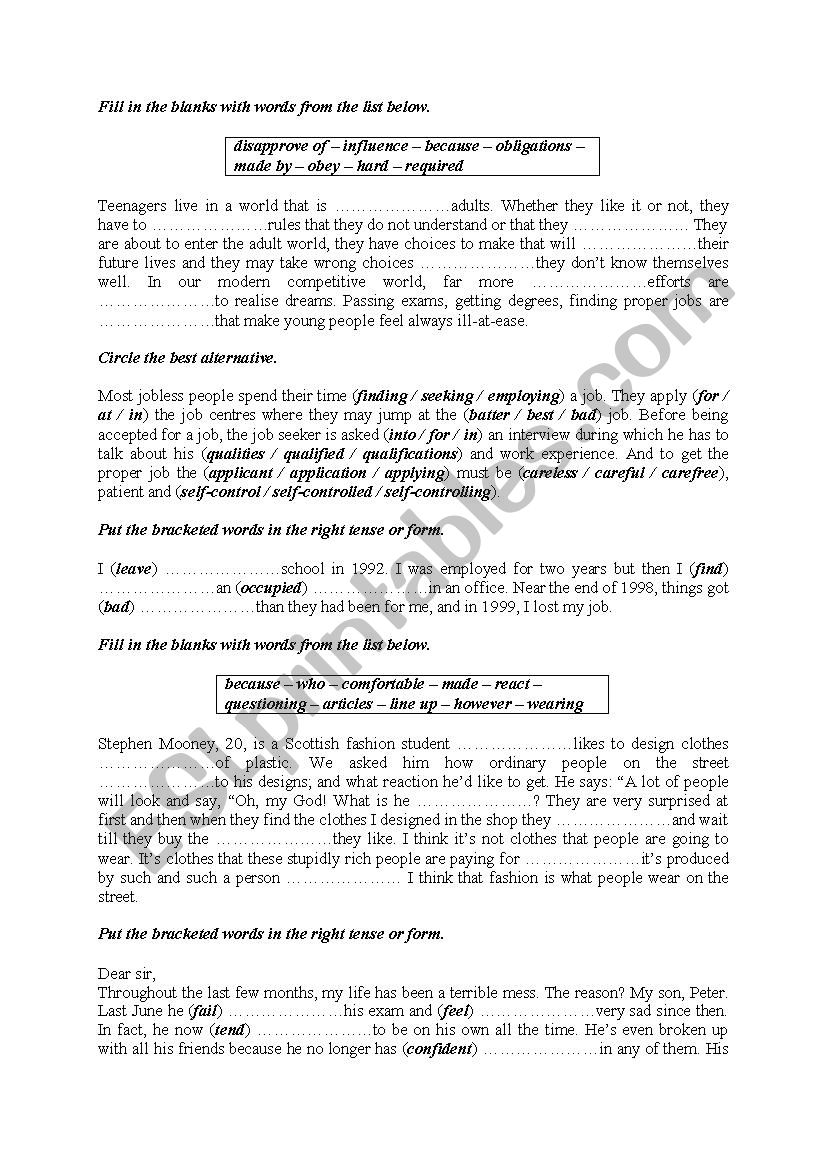 Mid Term 3 for First form worksheet