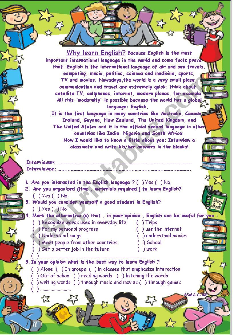 How English is important... worksheet