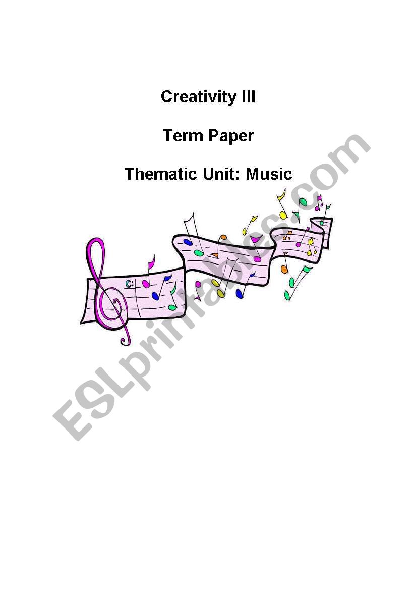 Lesson Plan Thematic Unit: Music