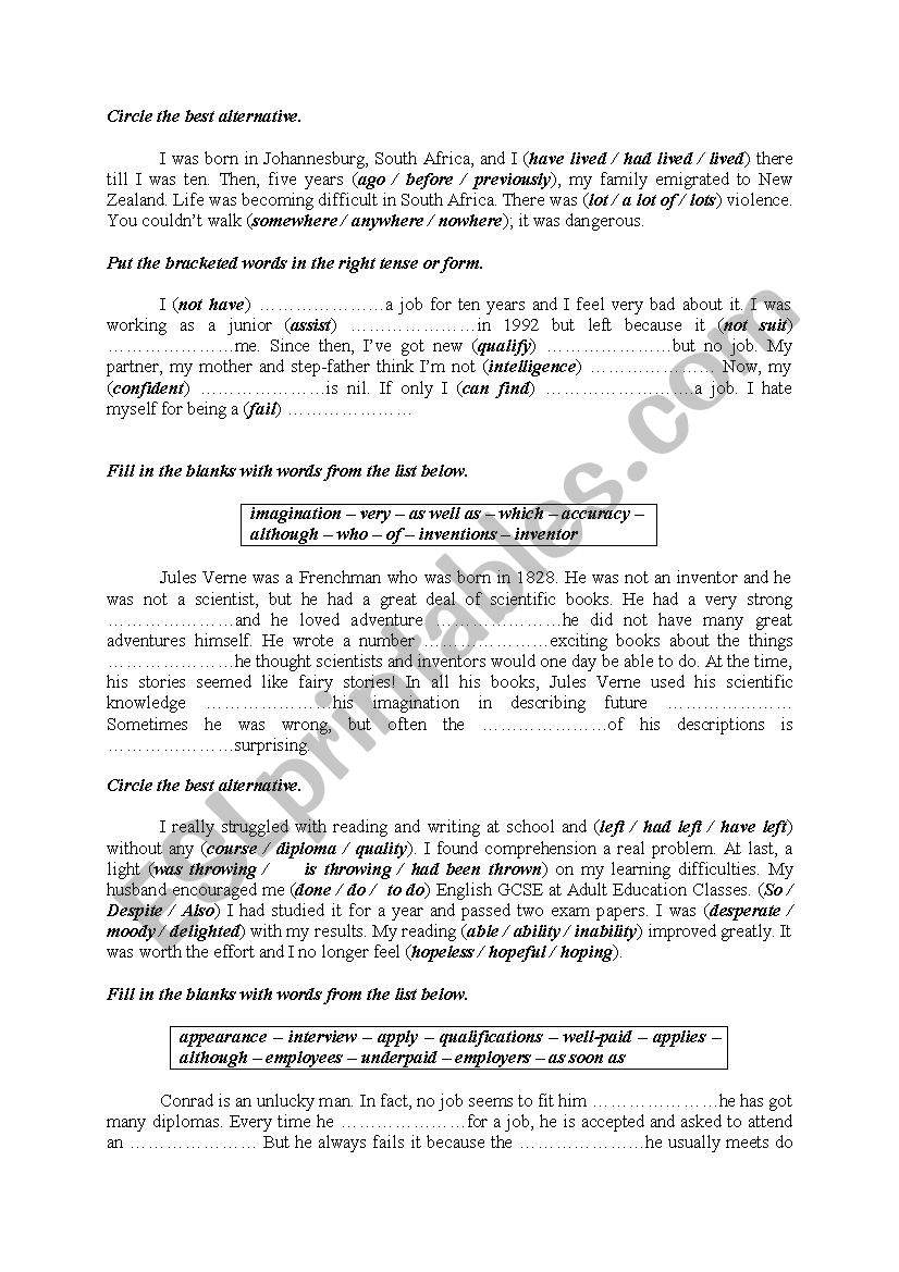 Mid Term 3 for First form worksheet