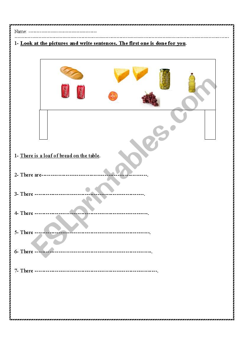 food quantities and containers