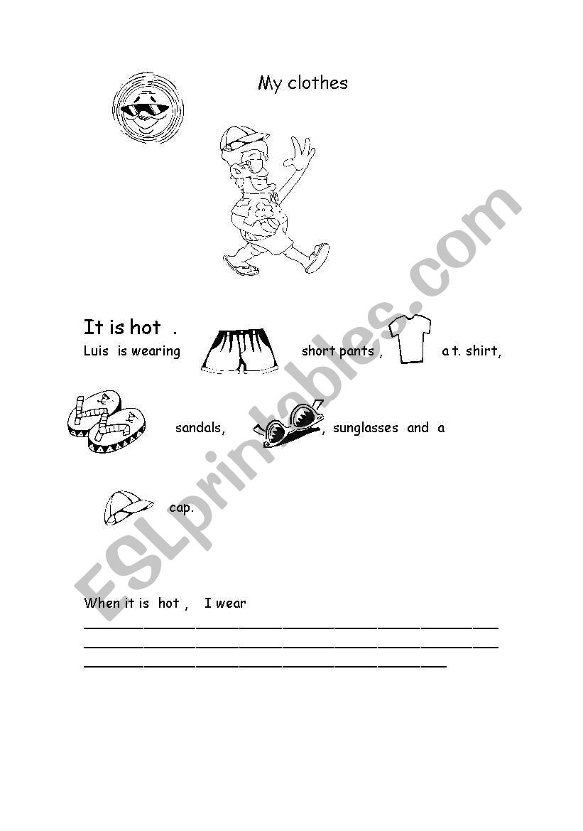 Clothing and Weather worksheet